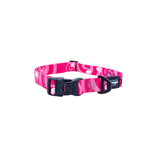 Collar Para Perro, Modelo Fusion De Rogz, Estampado Huellas Rosa. Talla Xl (39-64kg)_0