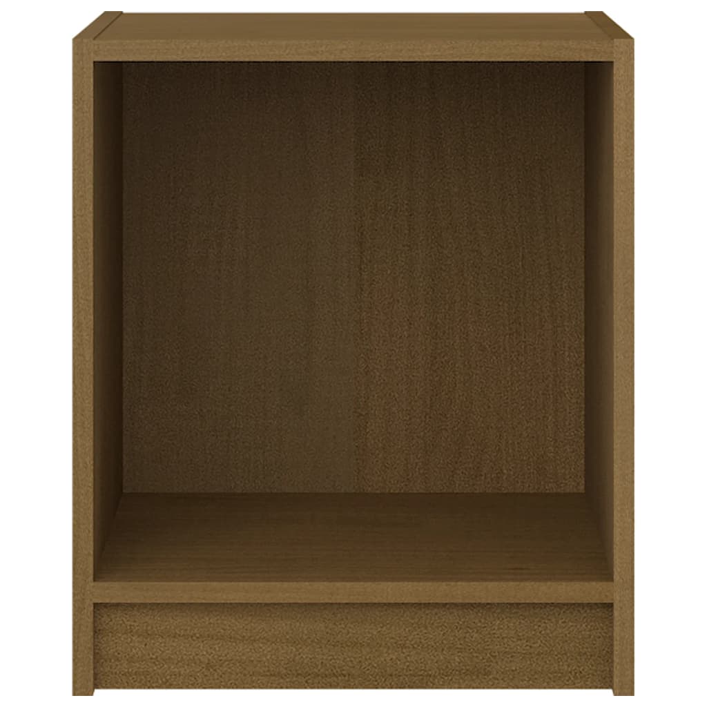 Mesita Noche Madera Pino Maciza Marrón Miel 35,5x33,5x41,5 Cm_2