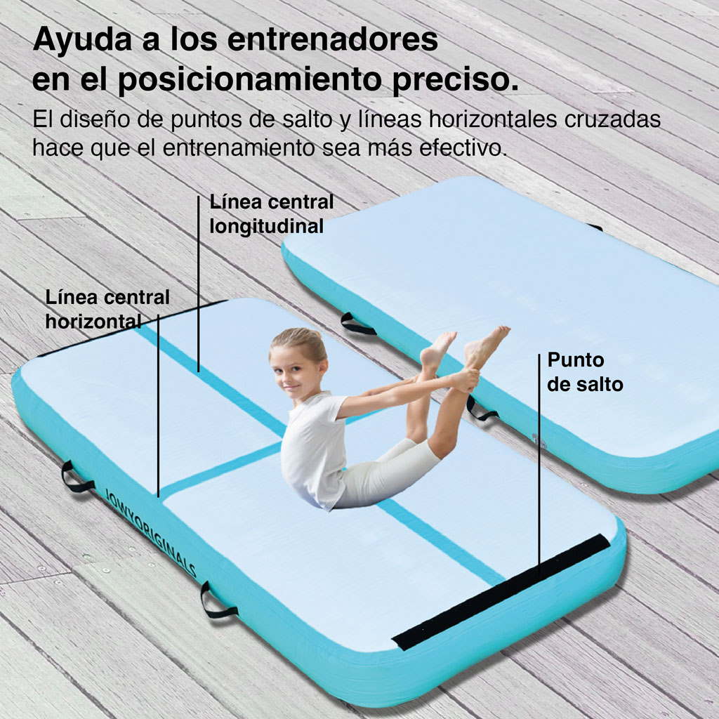 Airtrack 200x100x20cm Colchoneta Inflable, Color Azul