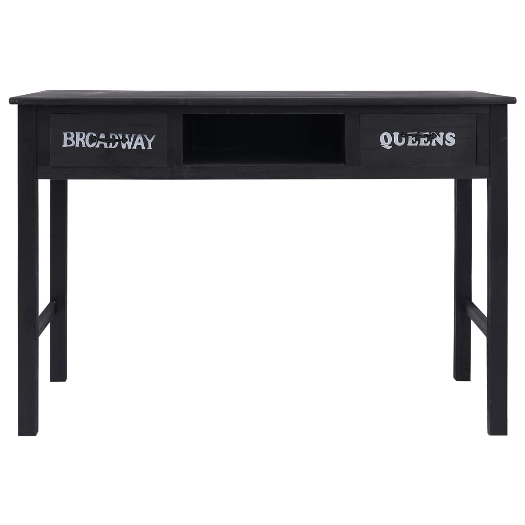 Mesa Consola De Madera Negra 110x45x76 Cm_2