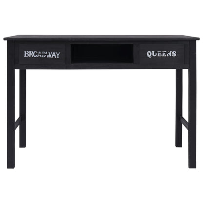 Mesa Consola De Madera Negra 110x45x76 Cm_2