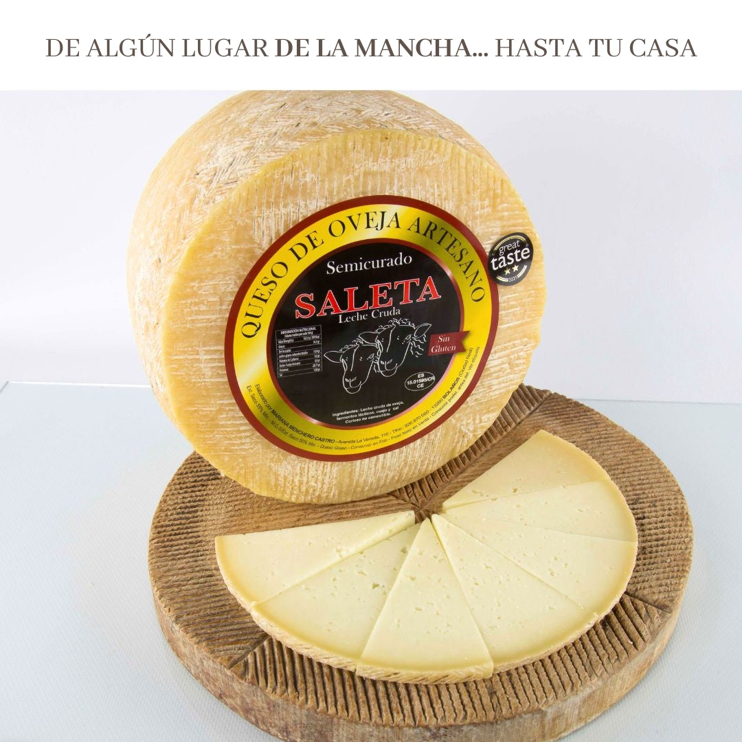 Saleta® Queso Semicurado Entero De Oveja (2,3 Kg) | Elaboración Artesana Quesos De La Mancha_3