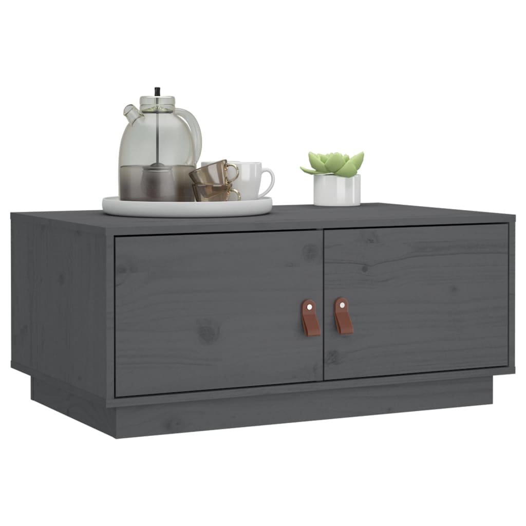 Mesa De Centro De Madera Maciza De Pino Gris 80x50x35 Cm_3