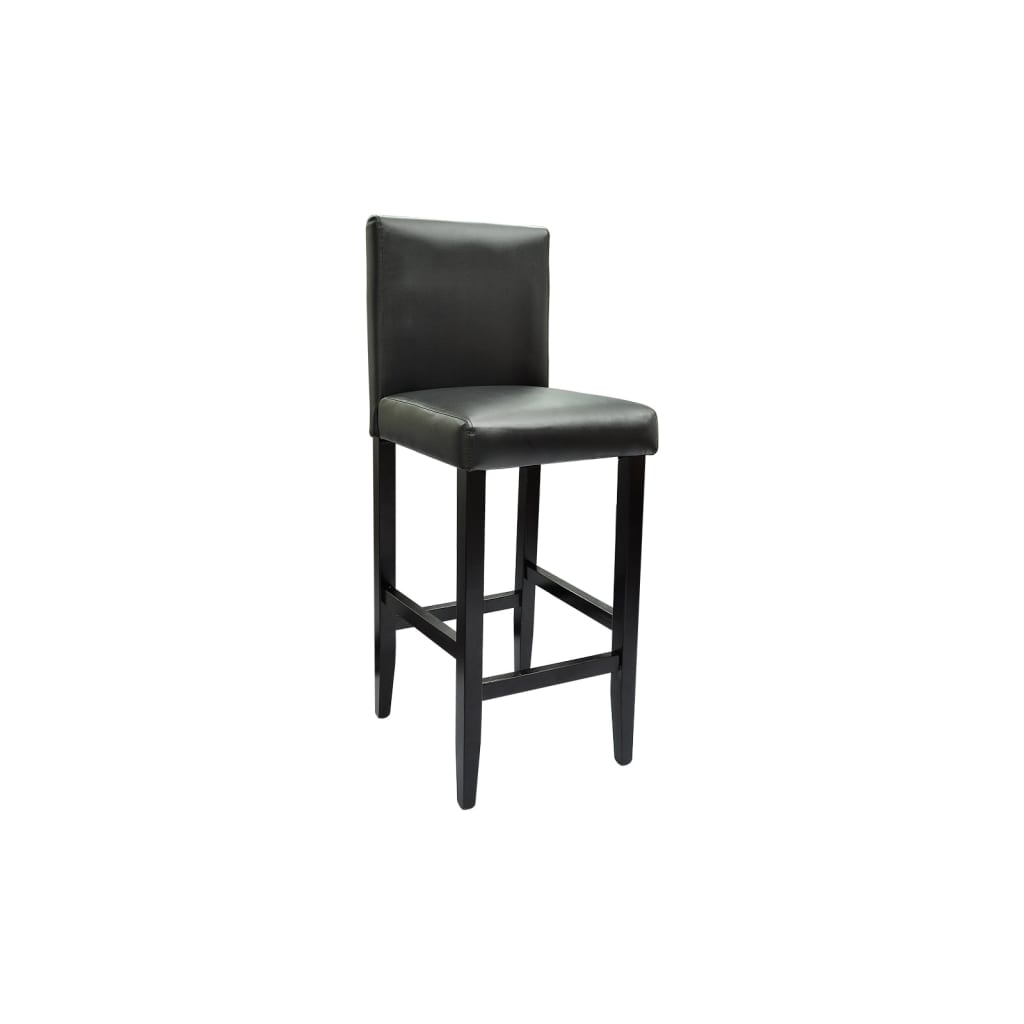 Taburetes De Cocina 4 Unidades Cuero Artificial Negro_2
