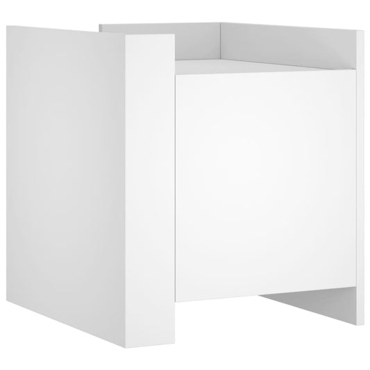 Mesita De Noche Madera De Ingeniería Blanco 45x50x50 Cm_0