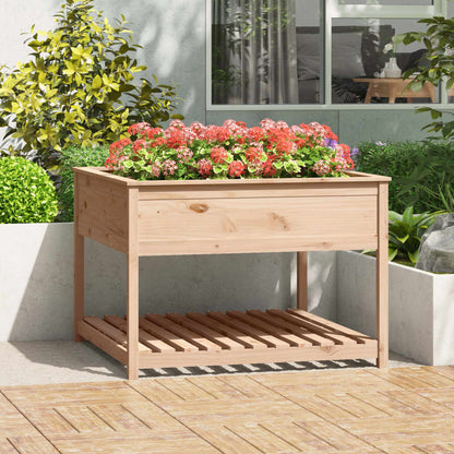Jardinera Con Estante Madera Maciza De Pino 111,5x111,5x81 Cm_1
