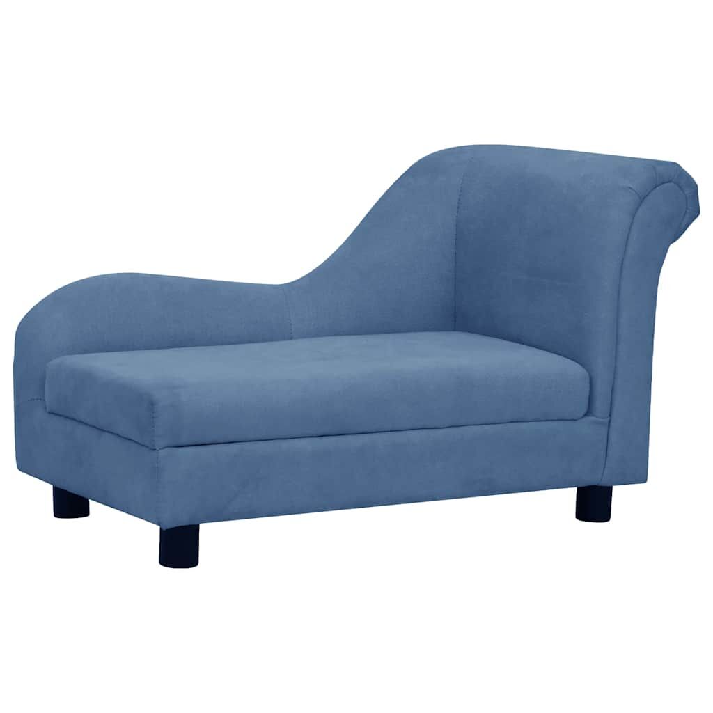 Vidaxl Sofá Para Perros Con Almohada Azul Felpa 83x44x44 Cm_2