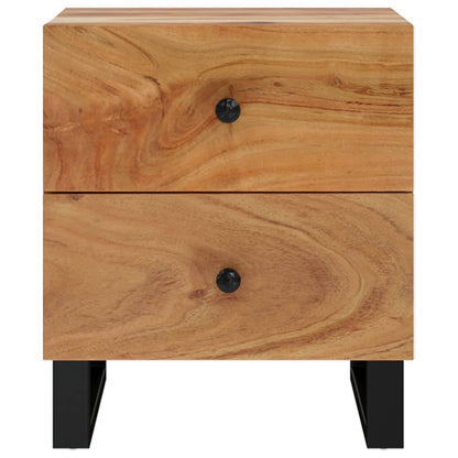 Mesita De Noche De Madera Maciza De Acacia 40x33x46 Cm_1