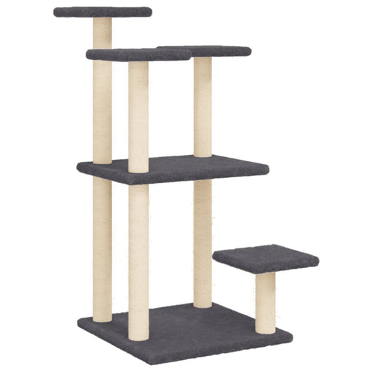Vidaxl Postes Rascadores Para Gatos Con Plataformas Gris Oscuro 98,5cm_0
