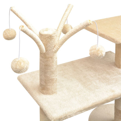 Vidaxl Rascador Para Gatos Con Poste Rascador De Sisal 125 Cm Beige_3