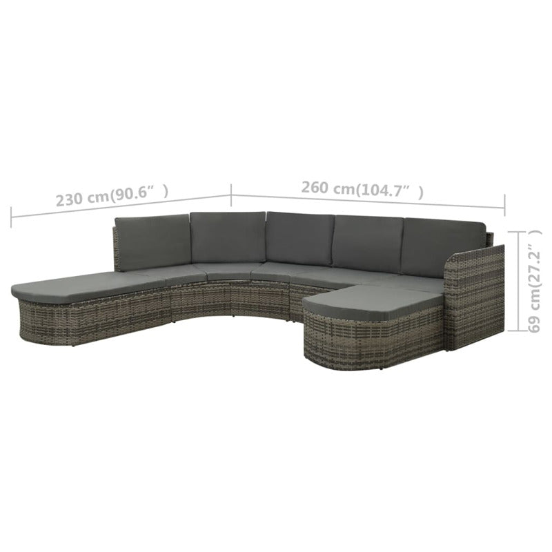 Vidaxl Set De Muebles De Jardín 4 Pzas Y Cojines Ratán Sintético Gris_5
