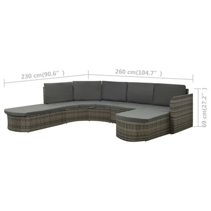 Vidaxl Set De Muebles De Jardín 4 Pzas Y Cojines Ratán Sintético Gris_5