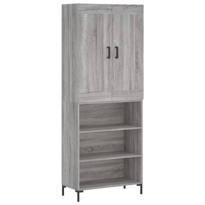 Aparador Alto Madera Contrachapada Gris Sonoma 69,5x34x180 Cm_1