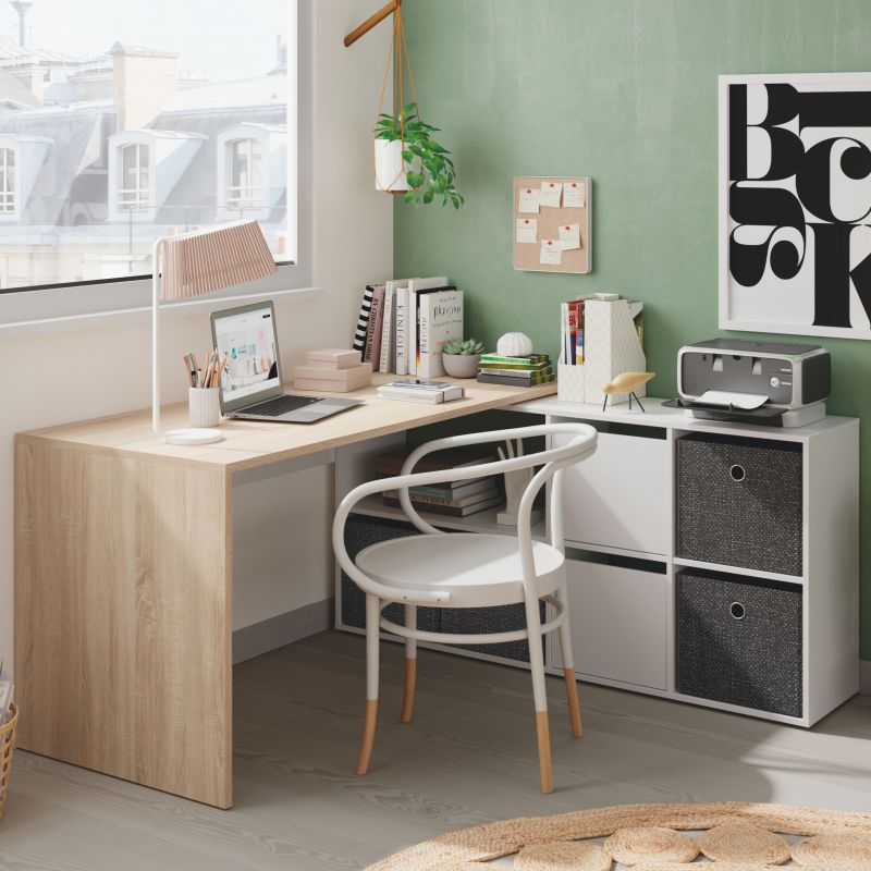 Mesa De Escritorio Adapta Xl Melamina, Blanco Artik, 136 / 203 X 74 X 66 / 139_2