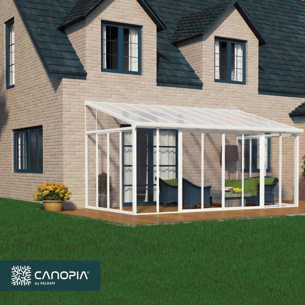 Canopia San Remo Pérgola Cerrada De Aluminio 3X5.6 m Blanco