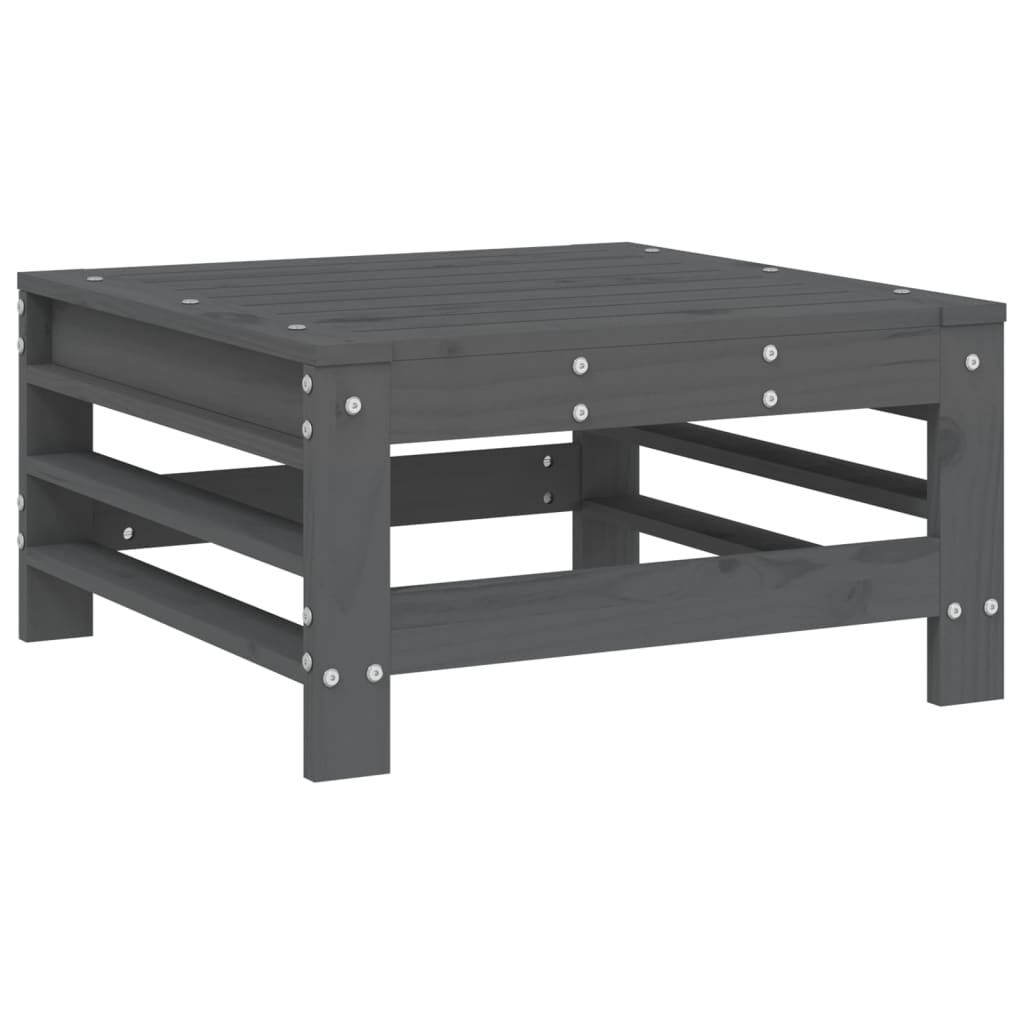Vidaxl Mesa Y Taburetes Altos Jardín 6 Pzas Madera Maciza De Pino Gris_4