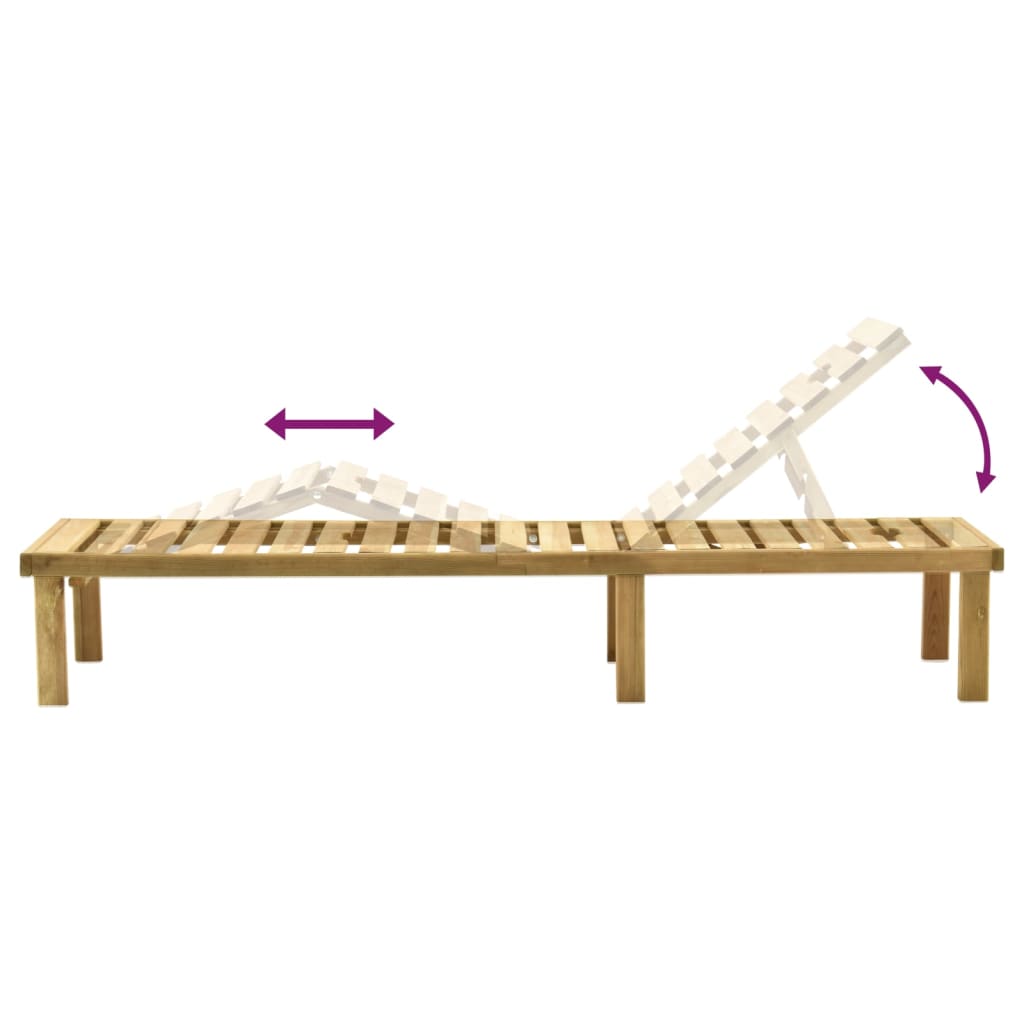 Tumbona De Jardín Con Mesa De Madera De Pino Impregnada_4