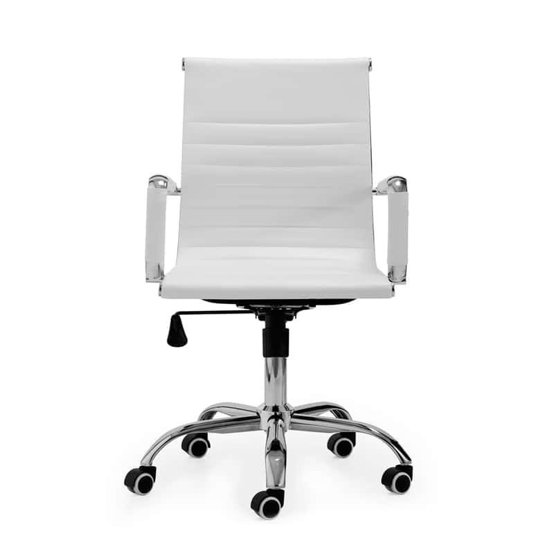 Silla De Oficina Lucy Tapizado, Blanco, 64 X 89-99 X 64cm_3