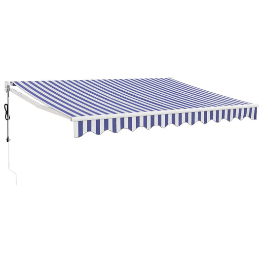 Toldo Retráctil Automático Azul Y Blanco 3x2,5 M_0