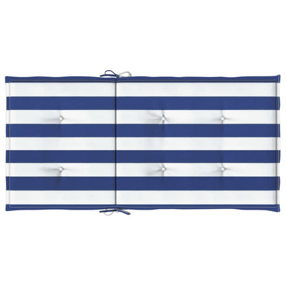 Vidaxl Cojines Silla De Respaldo Bajo 4 Uds Tela A Rayas Azul Y Blanco_5