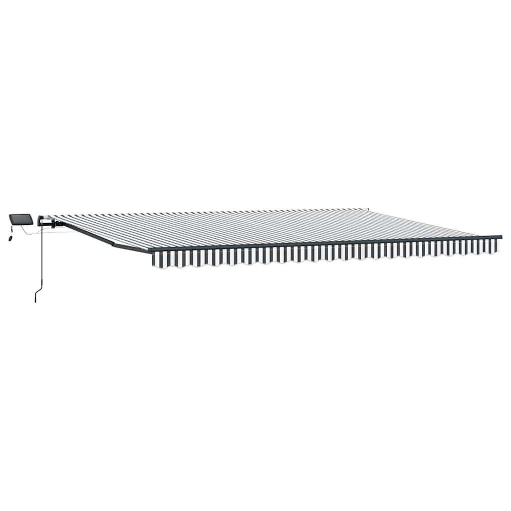 Toldo Retráctil Manual Con Luz Led Antracita Y Blanco 500x300cm_0