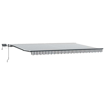 Toldo Retráctil Manual Con Luz Led Antracita Y Blanco 500x300cm_0