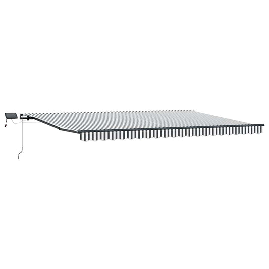 Toldo Retráctil Manual Con Luz Led Antracita Y Blanco 500x300cm_0