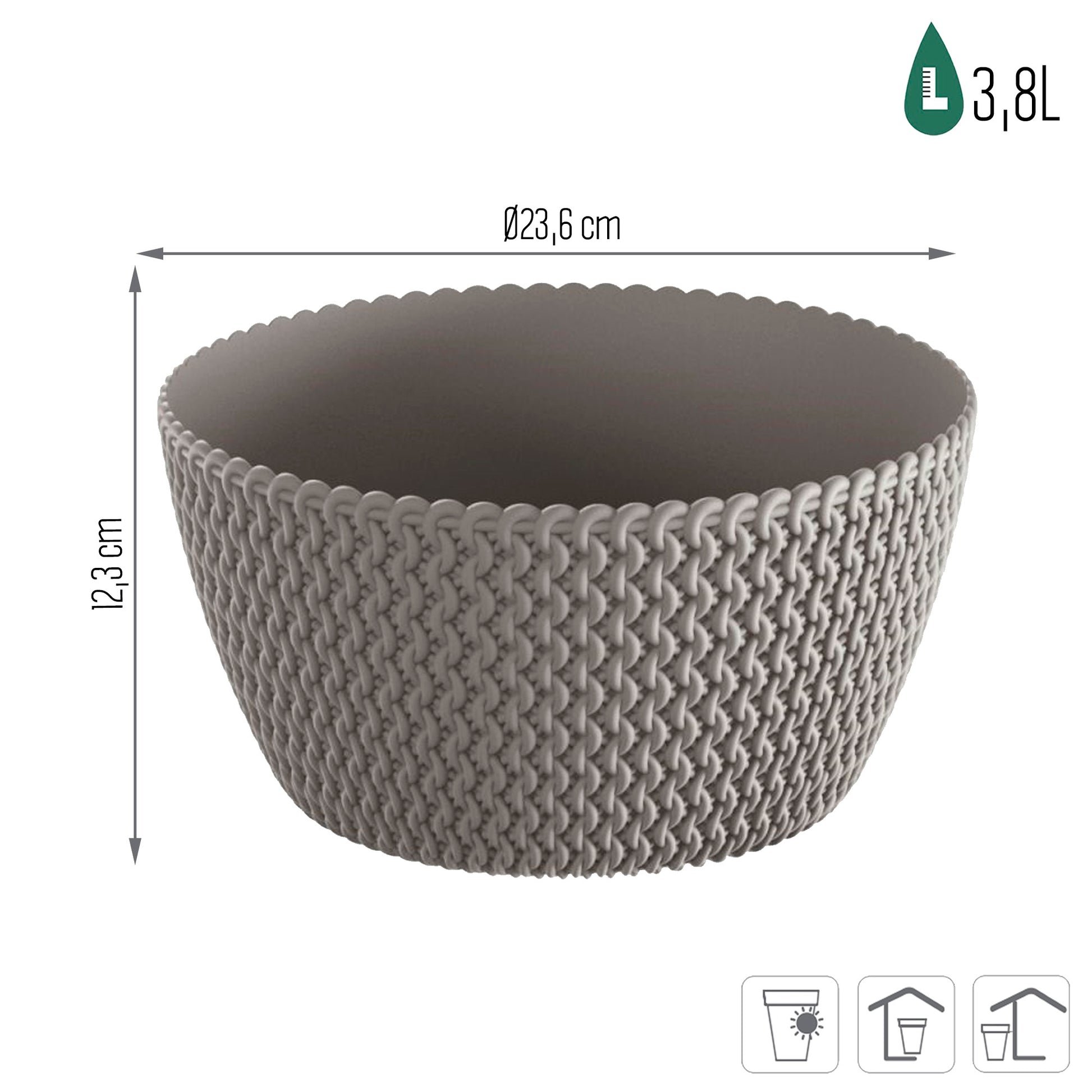 Tazón Macetero Splofy 3,8l., Dimensiones (mm) 236x236x123, Color Gris Piedra_2