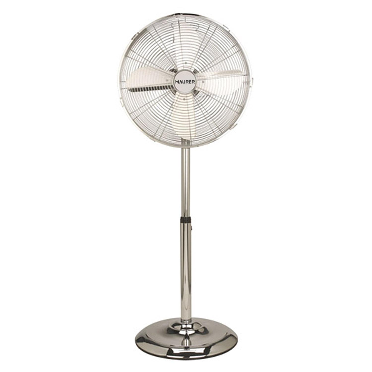 Ventilador Maurer De Pie 125 Cm. De Alto Cromo_0