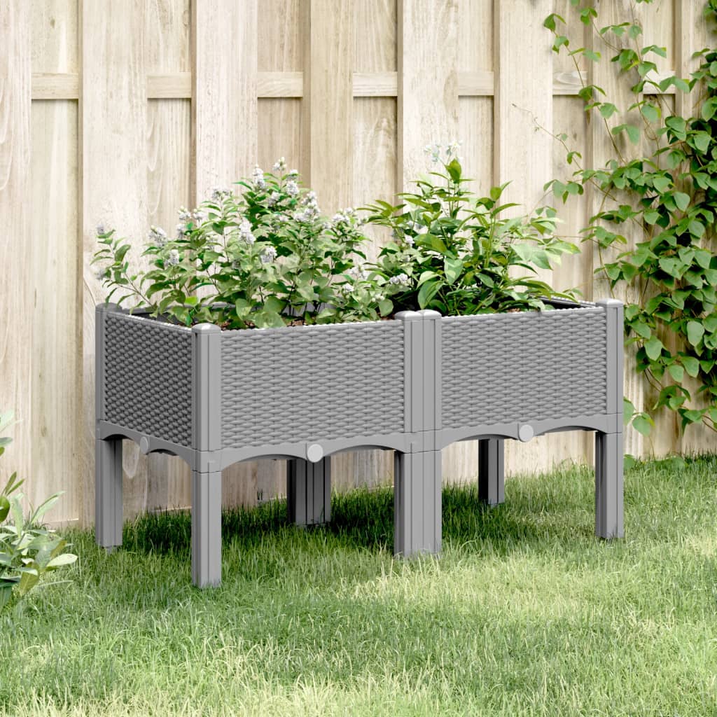 Jardinera Con Patas Pp Gris Claro 80x40x42 Cm_1