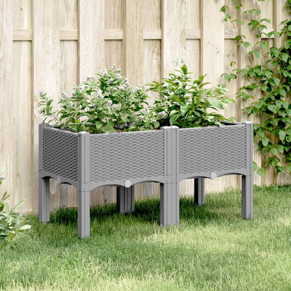 Jardinera Con Patas Pp Gris Claro 80x40x42 Cm_1