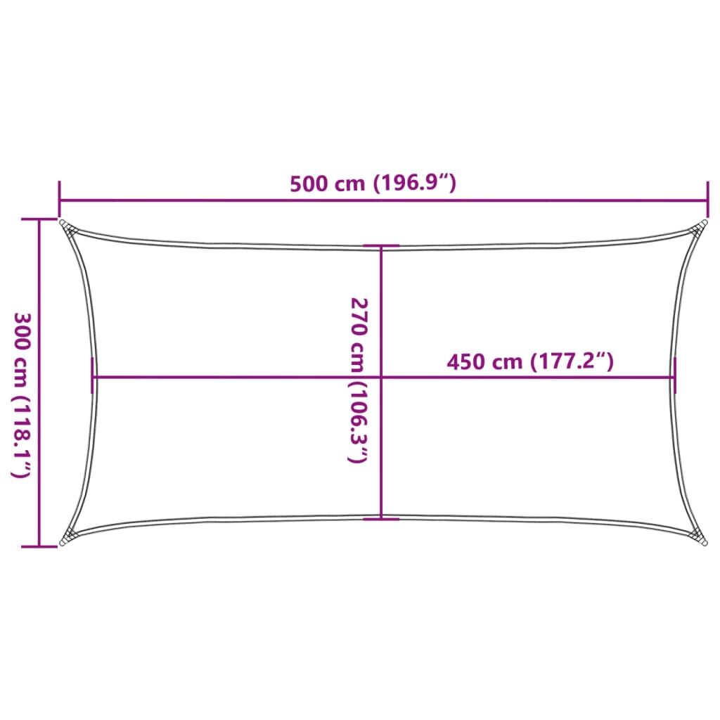 Vidaxl Toldo De Vela Rectangular Hdpe Gris Claro 160 G/m² 3x5 M_2