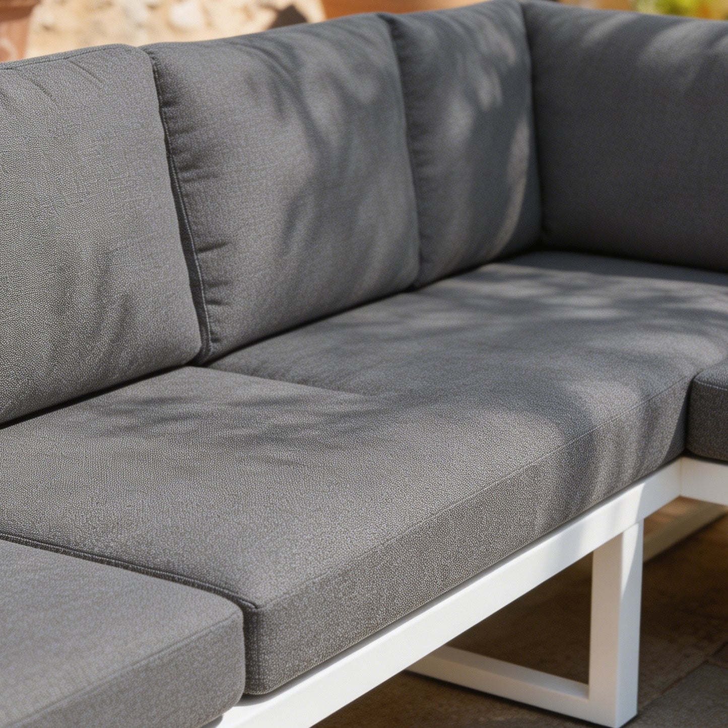 Outsunny Conjunto De Jardín Exterior De 4 Piezas En Forma De L Con Cojines Gris_3
