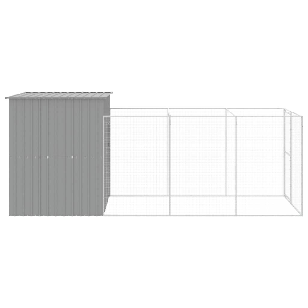 Vidaxl Caseta Perros Corral Acero Galvanizado Gris Claro 165x455x181cm_3