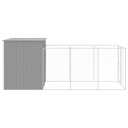 Vidaxl Caseta Perros Corral Acero Galvanizado Gris Claro 165x455x181cm_3