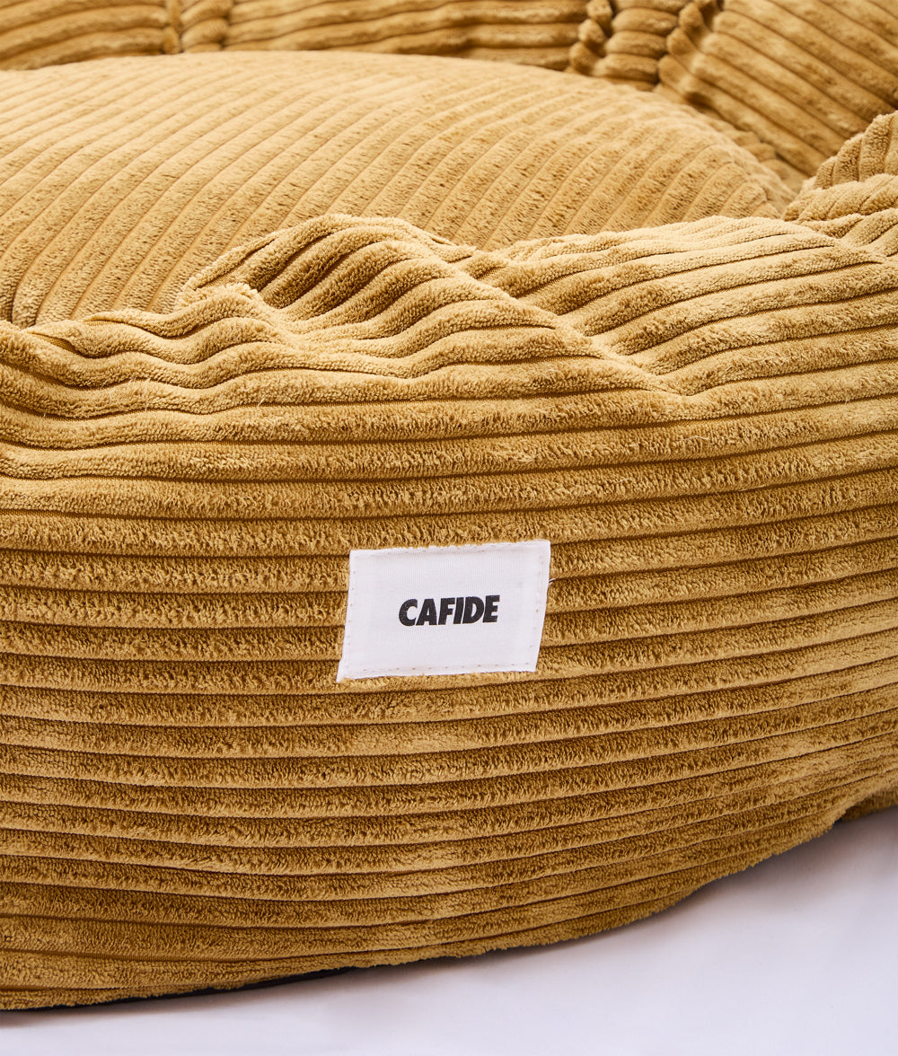 Cafide Cama Donut Para Perro Con Tejido De Pana Naranja. Modelo Nuba. Talla L (100x100x25 Cm)_1