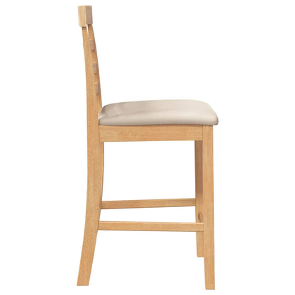 Taburetes De Bar Con Cojines 2 Uds Madera Maciza Natural Caucho_4