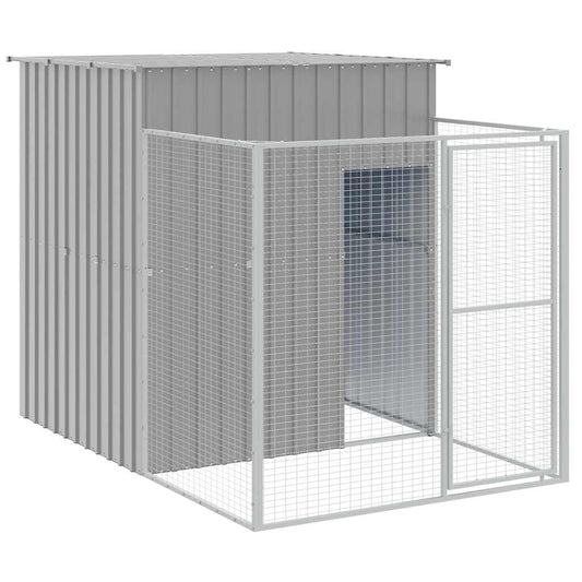 Vidaxl Caseta Perros Corral Acero Galvanizado Gris Claro 165x251x181cm_0