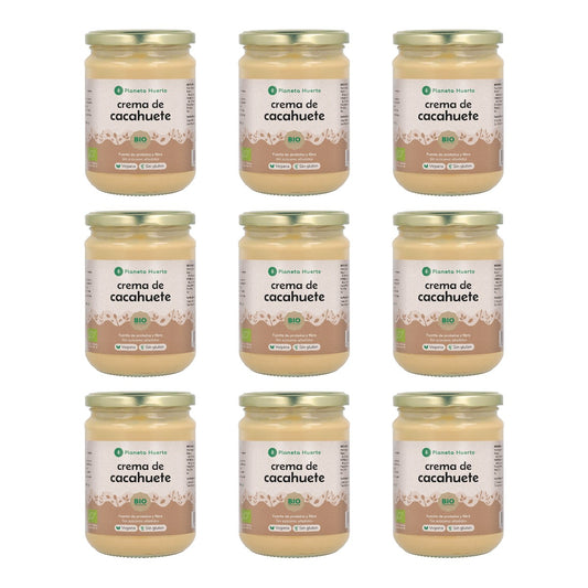 Pack 9x Crema de Cacahuetes ECO Planeta Huerto 350g