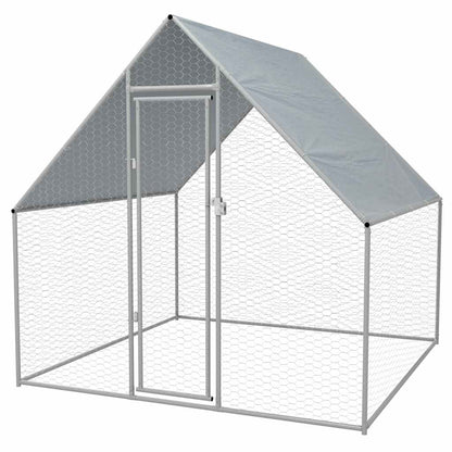 Vidaxl Jaula Gallinero De Exterior De Acero Galvanizado 2x2x1,92 M_0