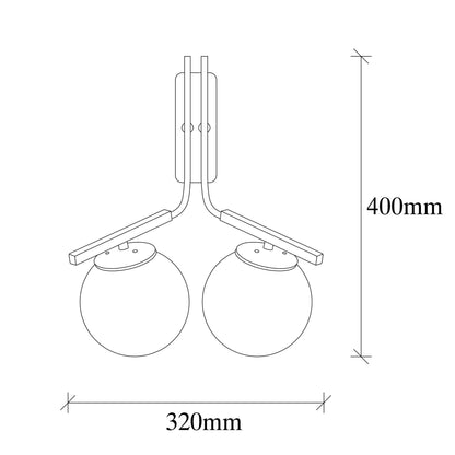 Aplique De Pared, Hierro , Anticuario negro, 32x20x40, Casquillo 2 X E 27 Max 40 W_1