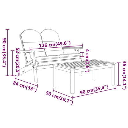 Vidaxl Juego De Muebles De Jardín Adirondack 2 Piezas Madera Acacia_2