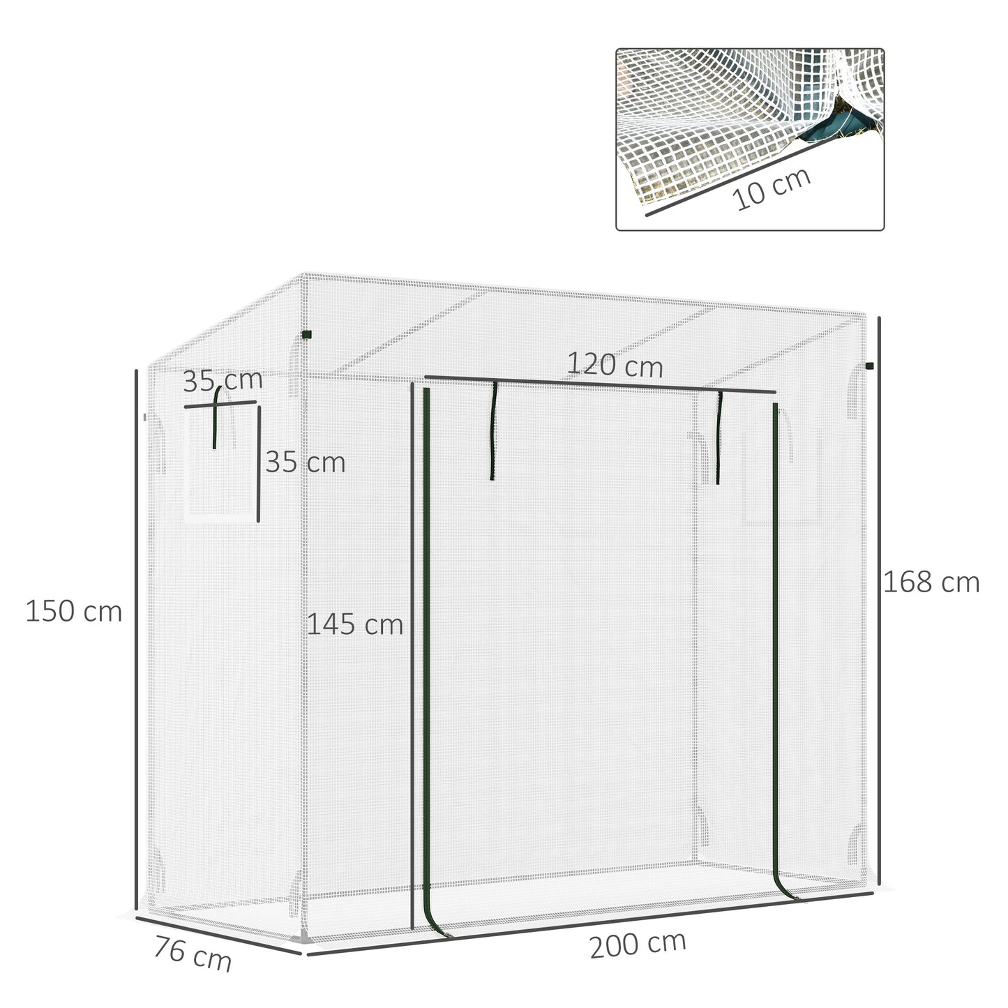 Outsunny Invernadero Pequeño Con Ventanas Para Cultivar Tomates Blanco_2