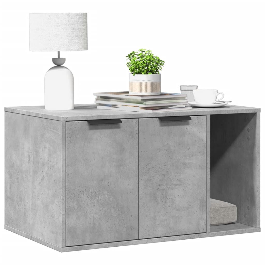 Vidaxl Mueble Arenero Para Gatos Madera Gris Hormigón 80x50x45 Cm_1