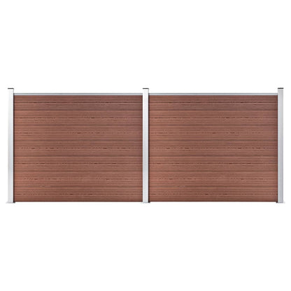 Set De Panel De Valla Wpc Marrón 353x146 Cm / Vetonek_1
