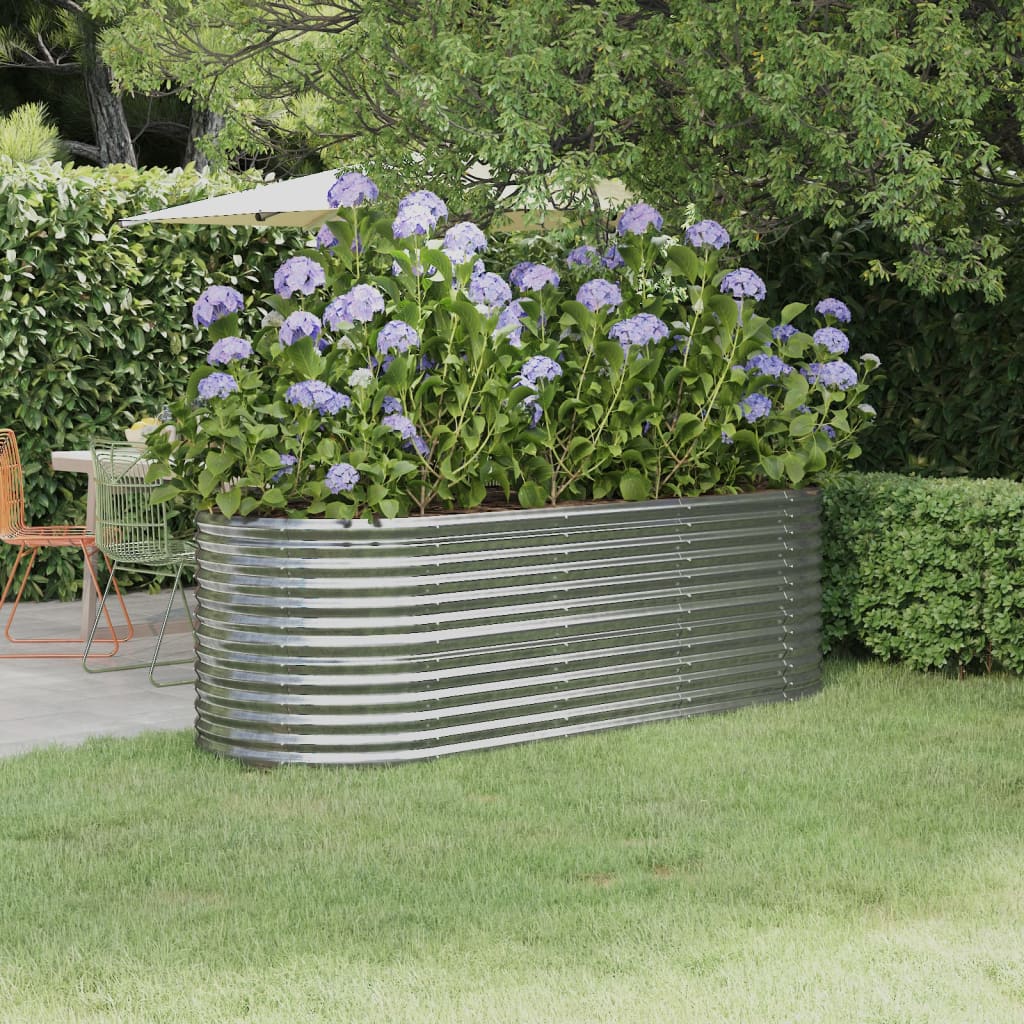 Jardinera De Acero Galvanizado Plateado 224x80x68 Cm_1