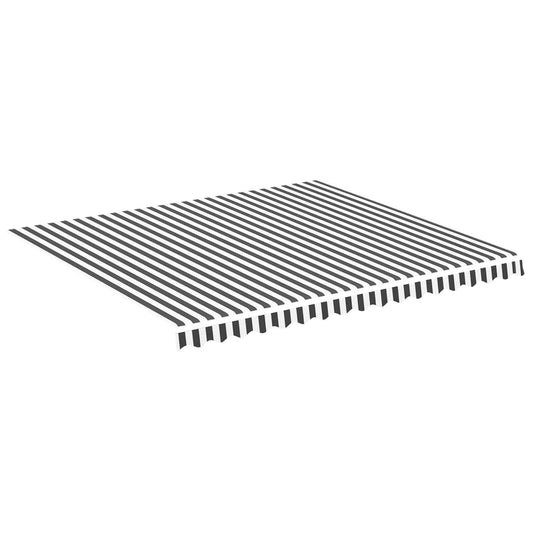 Tela De Repuesto Para Toldo Gris Antracita Y Blanco 4x3,5 M Poliéster_0