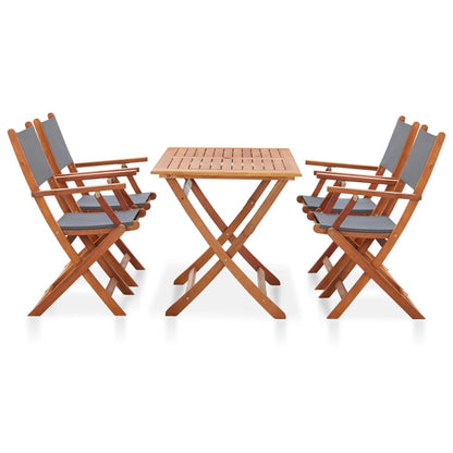 Vidaxl Set De Comedor Para Jardín 5 Pzas Madera Maciza Eucalipto Gris_1