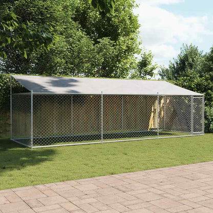Jaula De Perros Techo Y Puerta Acero Galvanizado Gris 6x2x2 M_1