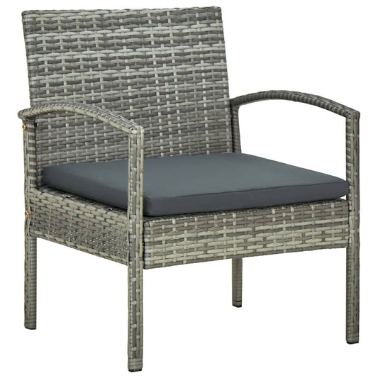 Vidaxl Silla De Jardín Con Cojín Ratán Sintético Gris_0